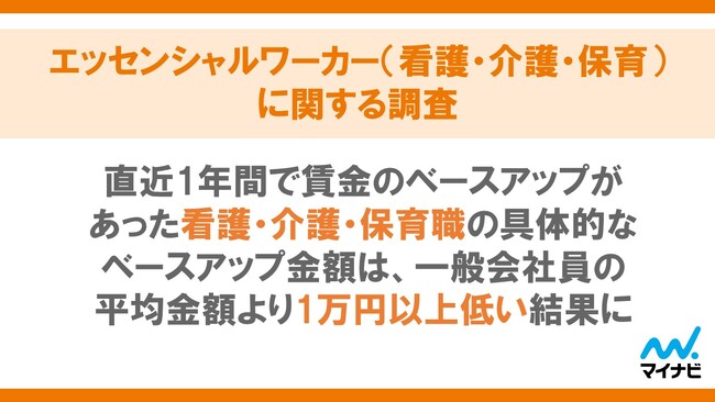 マイナビ、「エッセンシャルワーカー（看護・介護・保育）に関する調査」を発表