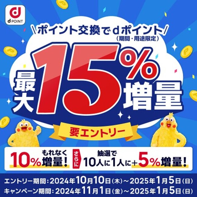 「ポイント交換でdポイント最大15％増量キャンペーン」を開催