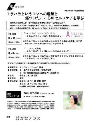 令和６年度第２回及び第３回DV防止啓発講座 参加者募集中