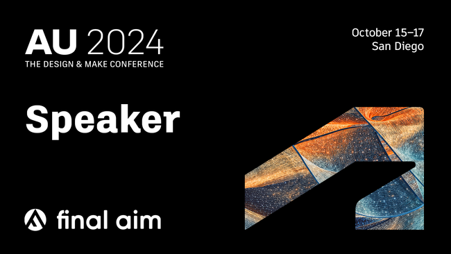 「Autodesk University 2024」に、Final Aim 最高デザイン責任者の横井が登壇