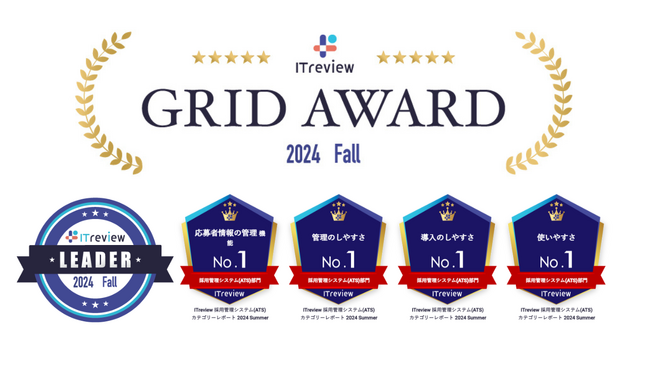 【HERP Hire】「ITreview Grid Award 2024 Fall」で8期連続となる「Leader」を受賞