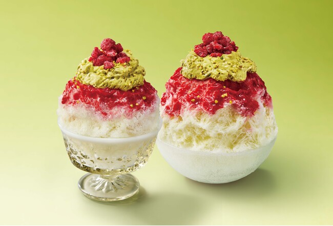 【冬季限定】和カフェ Tsumugiに、ホリデーシーズンの気分を盛り上げる華やか氷スイーツが登場！「天然水の削り氷 木苺とピスタチオミルク」提供開始！10/24～