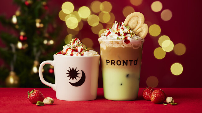 プロントの“Pラテ”にクリスマスシーズン限定ドリンクが新登場！「ベリー＆ピスタチオモカ」をカフェタイムにて販売開始！11/1～12/25