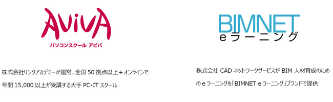全国のBIM人材不足解消のため、株式会社リンクアカデミーと株式会社CADネットワークサービスが「アビバ（AVIVA）＋BIMNET eラーニング」として協業開始