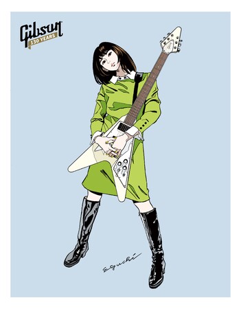 イラストレーター／漫画家・江口寿史が描く、ギブソン130周年記念アートワーク第二弾が登場！