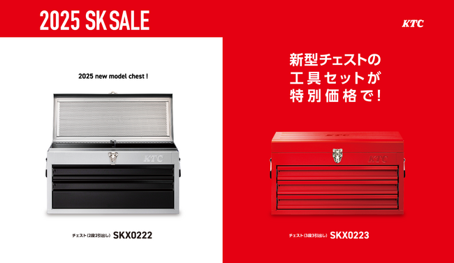 新型チェストの工具セットを特別価格で! 2025 SK SALE開始