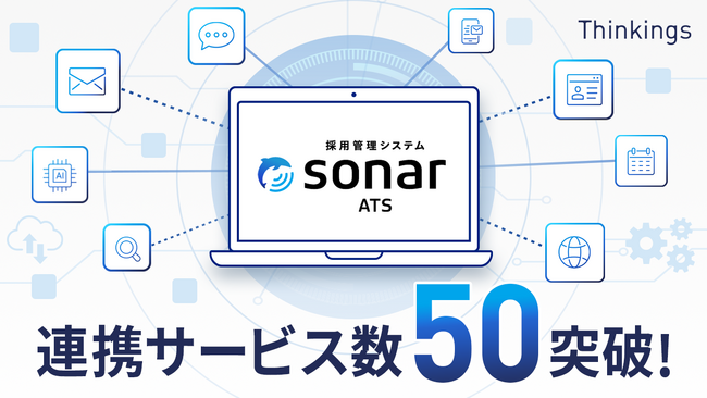 Thinkingsが提供する「採用管理システムsonar ATS」の 連携サービス数が50を突破！