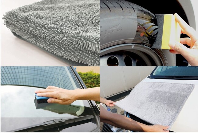 AQ.シリーズから吸水性抜群のクロスと塗り込み作業に最適なスポンジを新発売