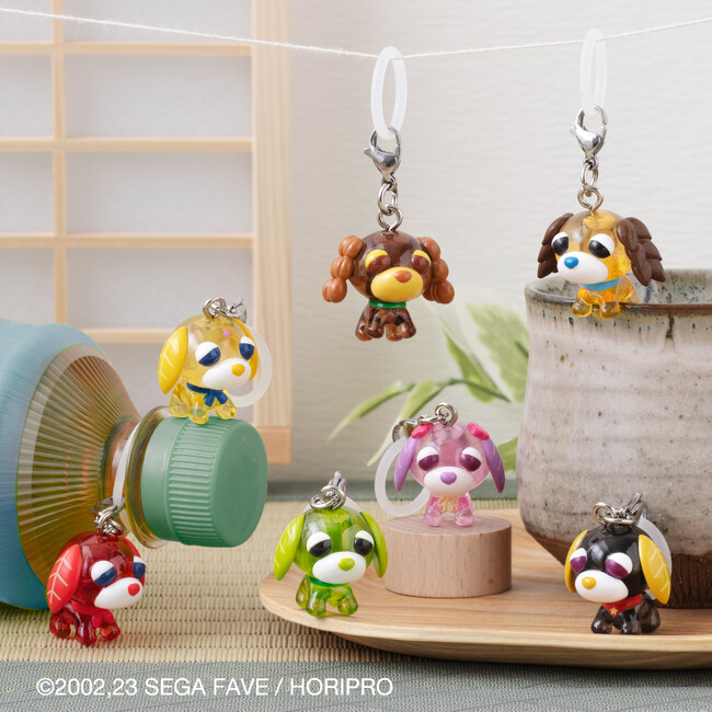 『お茶犬』のキャラクターたちが自分の持ち物に付けられるガシャポン(R)「めじるしアクセサリー」になって初登場！