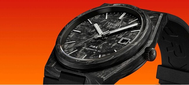 ティソの人気コレクションPRXに、個性が個性が際立つフォージドカーボンモデルが登場