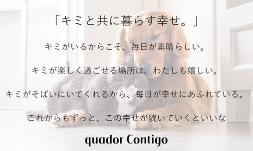 quadorシリーズからペットと一緒に暮らす派生ブランド「quador Contigo」プロジェクト始動！
