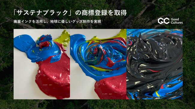 グッドカルチャーズ、「サステナブラック」の商標登録を取得 ～廃棄インクを再利用した“新しい黒”で、地球に優しいグッズ制作を実現～