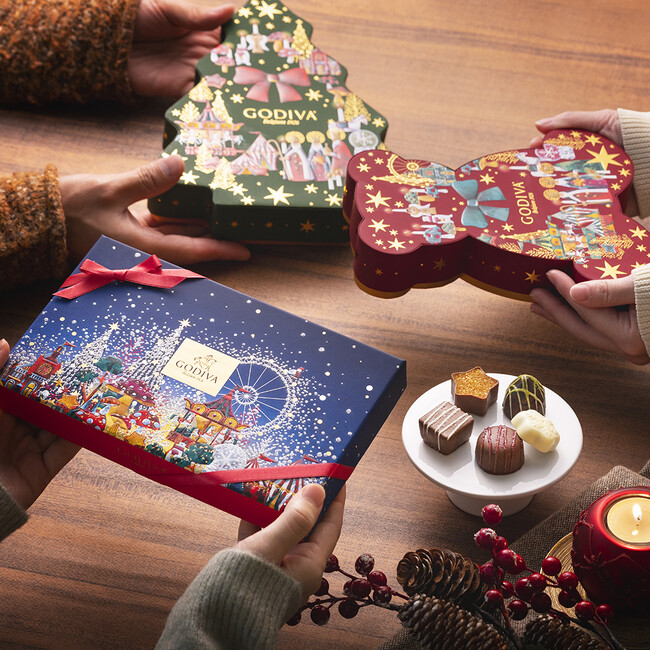 ブリュッセルのクリスマスマーケットをテーマに、家族や大切な人と楽しむイベント、クリスマスを表現！「ゴディバ ウィンターワンダーズ コレクション」