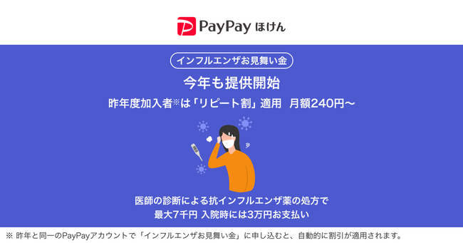 【PayPayほけん】PayPayアプリで加入できる「インフルエンザお見舞い金」を今年も提供開始