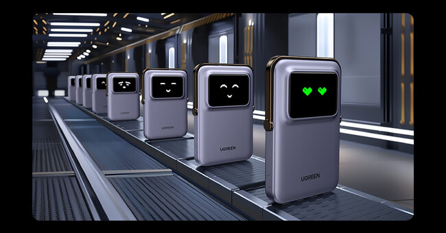 UGREEN Uno 5000mAh マグネット式ワイヤレス充電対応モバイルバッテリー｜遊び心いっぱいのキュートな表情で充電状況をお知らせ