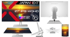 JAPANNEXTが27インチの画面を寝かせた状態でタッチ操作も行えるホワイトカラーのWQHD液晶モニターを49,980円で10月25日(金)に発売 JAPANNEXTが27インチの画面を寝かせた状態でタッチ操作も行えるホワイトカラーのWQHD液晶モニターを49,980円で10月25日(金)に発売
