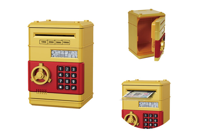 ギミックがおもしろい！金と銀のMy金庫で貯金！「暗証番号式ゴールデンバンク」で楽しみながらサクサク貯まる！