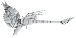 初音ミク16周年キービジュアルに描かれた創作の羽根をモチーフにした世界に一本だけのギター、「創作の翼 -Wings Of Creation-」の抽選販売の申し込みが遂にスタート