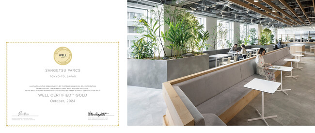 「PARCs　Sangetsu Group Creative Hub」が、「WELL認証」ゴールドを取得