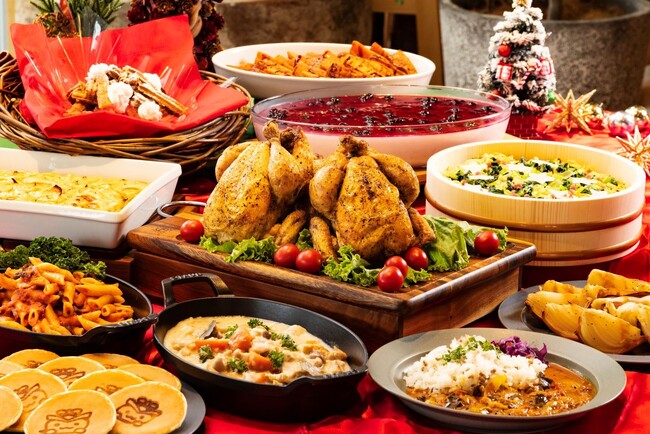 角川食堂が初の「クリスマスビュッフェ」を開催！自家製ローストチキンやシチュー、チュロスなどこの時期限定の華やかメニューが勢ぞろい！