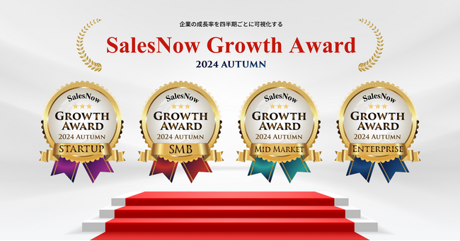 「SalesNow Growth Award 2024 Autumn」国内540万社の動的データから急成長企業全80社を発表！