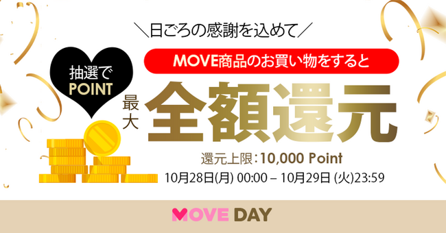 日ごろの感謝を込めて「MOVE DAY」ポイントバックキャンペーン開催!
