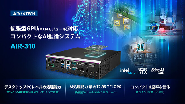 MXM GPUカード拡張に対応したコンパクトなエッジAI推論システム 「AIR-310」をリリース
