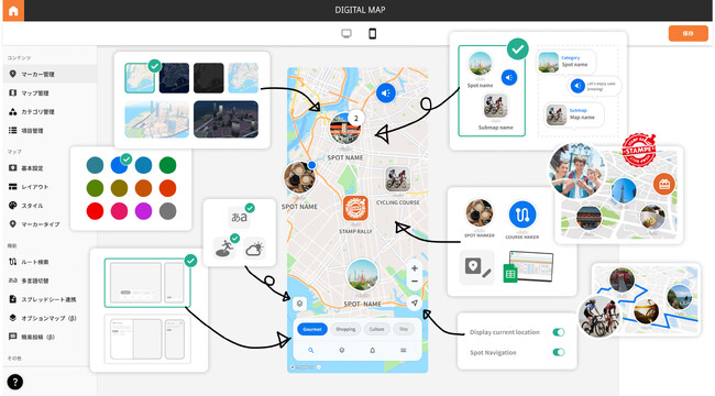 DIIIGのデジタルマップが大幅アップデート！観光DXを支援する新機能やデータ連携で、回遊性向上と運営効率化を実現