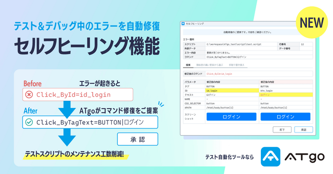 テスト自動化ツール「ATgo」にセルフヒーリング機能が登場！