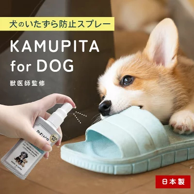 【11月1日は犬の日】獣医師監修の犬用いたずら防止スプレー「かむピタ for DOG」が新発売！ワンちゃんの無駄噛み防止や家具、雑貨などへのいたずら防止、しつけ用スプレーとして活用頂けます