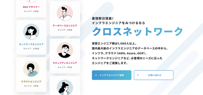 インフラエンジニア専門のエージェントサービス『クロスネットワーク』をリリースしました