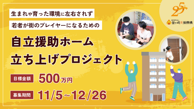 自立援助ホーム設立のためのクラウドファンディングを実施します