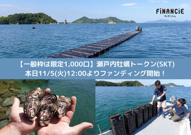 【一般枠は限定1,000口】漁師YouTuberまさとが牡蠣養殖ｘトークンで漁業3.0に挑戦する「瀬戸内牡蠣トークン(SKT)」のFiNANCiEでのファンディングが本日12:00より開始！