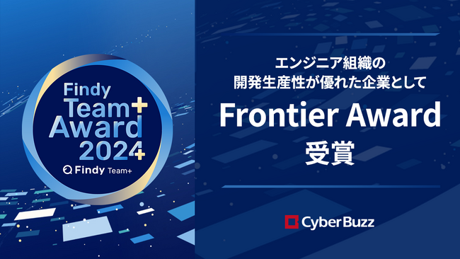 サイバー・バズ、約450の企業と約20,000のチームの中からエンジニア組織の開発生産性が優れた企業として選出。Findy Team+ Award 2024 を受賞