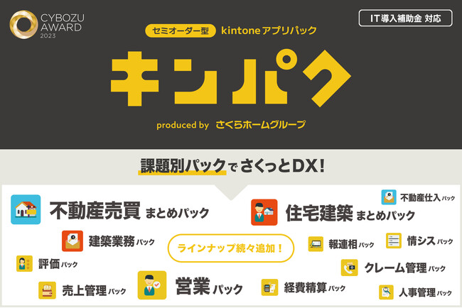 サイボウズ活用歴20年のノウハウを結集！手軽にDXを実装できるセミオーダー型kintoneアプリパック「キンパク」を提供開始