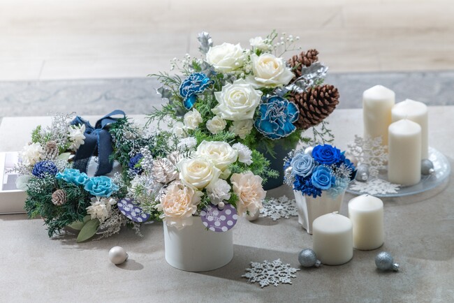 ウィンターギフトは銀世界カラー推し！気持ちを伝える、冬の花贈り。クリスマス・お正月フラワーギフト、日比谷花壇オンラインショップで販売開始。