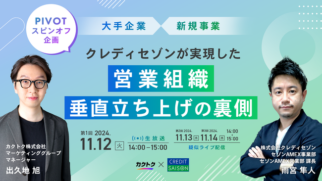 ＜PIVOT連動セミナー企画＞クレディセゾンが実現した営業組織垂直立ち上げの裏側