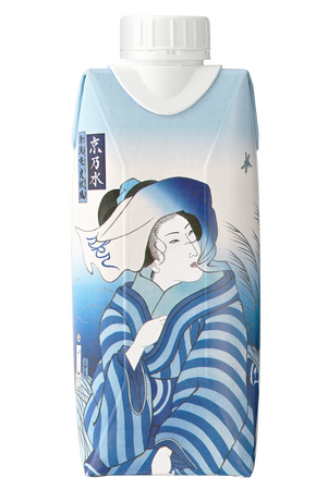 紙容器ミネラルウォーター 京乃水 第三弾『清流咲良秋風（せいりゅうさくらあきのかぜ）』新発売　画家・絵師／石川真澄氏とのコラボレーションデザイン