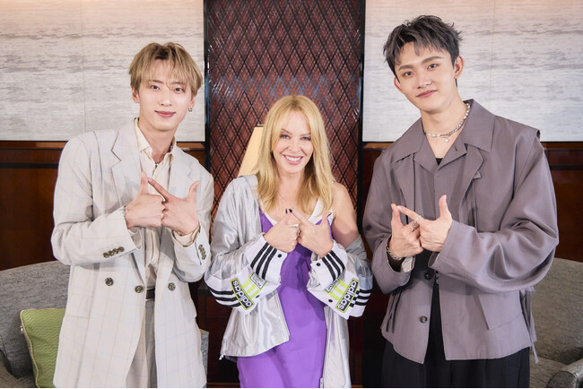 “INI”（アイエヌアイ）世界的ポップアイコン カイリー・ミノーグ 来日中に、メンバー許と田島が初対談!!＜オフィシャル対談レポート＞