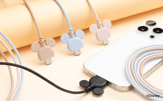 さりげない「ミッキーマウスアイコン」のデザインがオシャレ！USB2.0準拠（PD60W対応）の機能的なタイプCケーブルが登場！