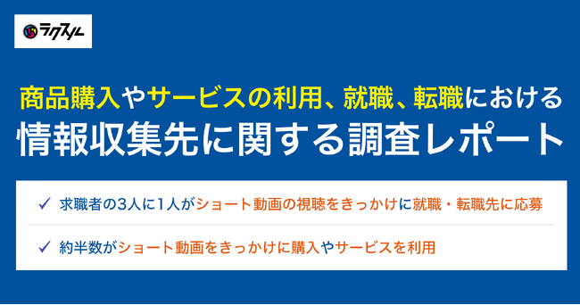 求職者の3人に1人がショート動画の視聴をきっかけに就職・転職先に応募