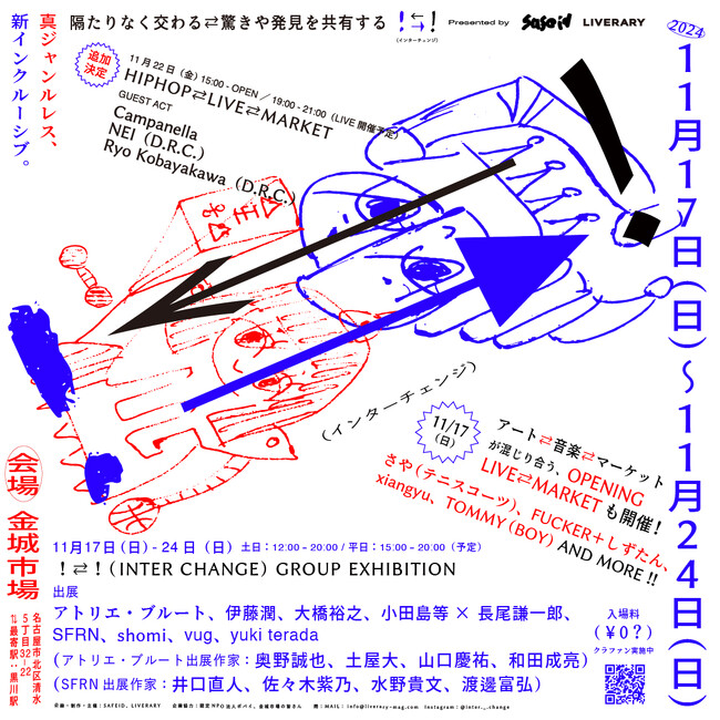 SAFEIDが、障害のある人もない人もフラットに交わる場づくりを目的とした実験的プロジェクト「！⇄！」を主催　第一弾イベントを名古屋にて11月17～24日に開催