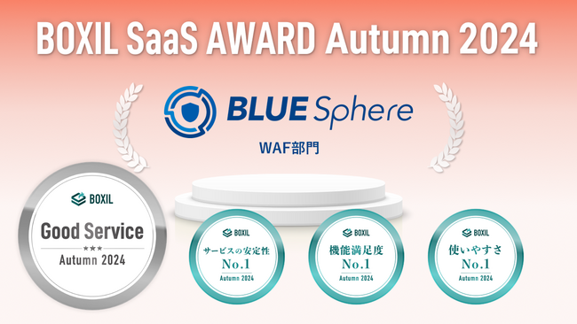 BLUE Sphere(ブルー スフィア)、「BOXIL SaaS AWARD Autumn 2024」 WAF部門で「Good Service」他3つのNo.1を受賞