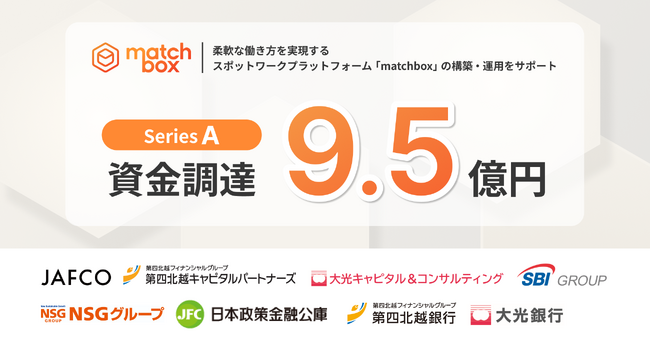 スポットワークプラットフォーム構築のSaaS「matchbox」、シリーズAで約10億円の資金調達