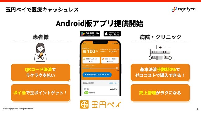 病院・クリニックで基本決済手数料0%で使える決済アプリ「玉円ペイ」Android版提供開始！