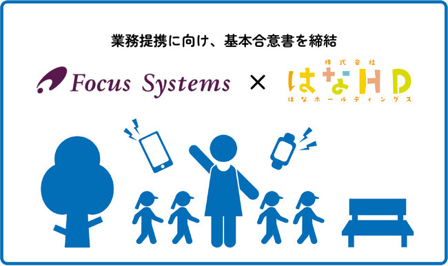 はなホールディングスとフォーカスシステムズ、小規模保育業界のICT化を促進し、園外保育の安全性向上と職員の負担軽減を目指す