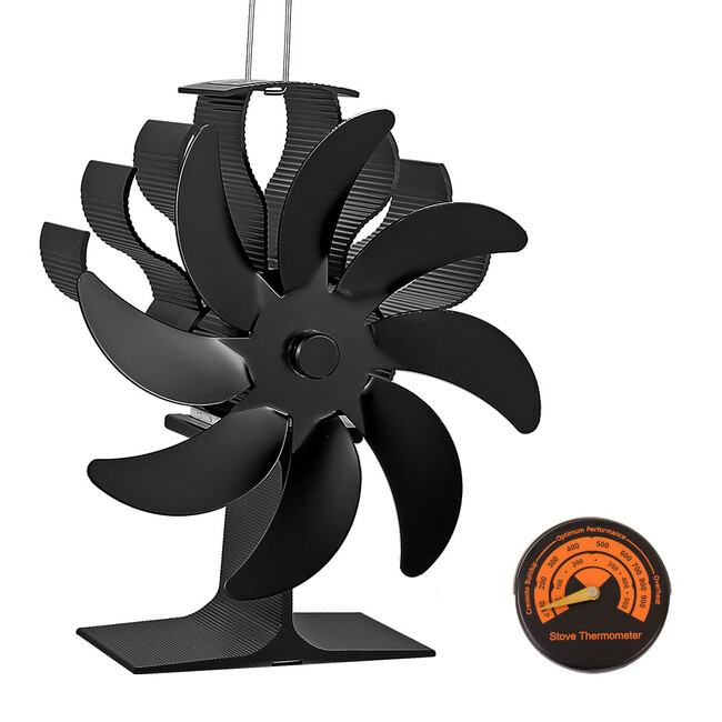 ストーブの熱で回転し暖かい空気を循環させるストーブファンが8枚ブレードになって新登場!