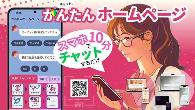 『チャットで！かんたんホームページ』誕生【AI「アイラ」が提案】およそ10分*で完成 ～超低価格！年額4,950円（税込）、デジタル格差を解消～