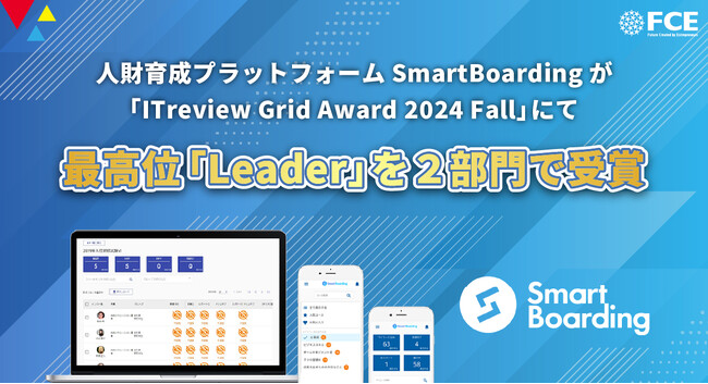 【1100社導入中！】人財育成プラットフォームSmartBoardingが「ITreview Grid Award 2024 Fall 」にて 最高位「Leader」を２部門で受賞