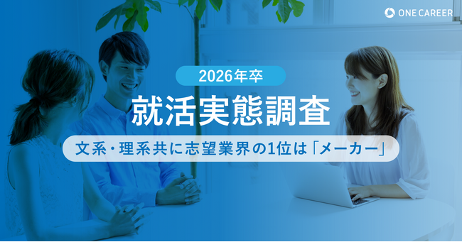 【2026年卒 就活実態調査】文系・理系共に志望業界の1位は「メーカー」
